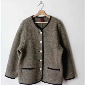 Vintage Light Brown Button down Wool Jacket/TIROL